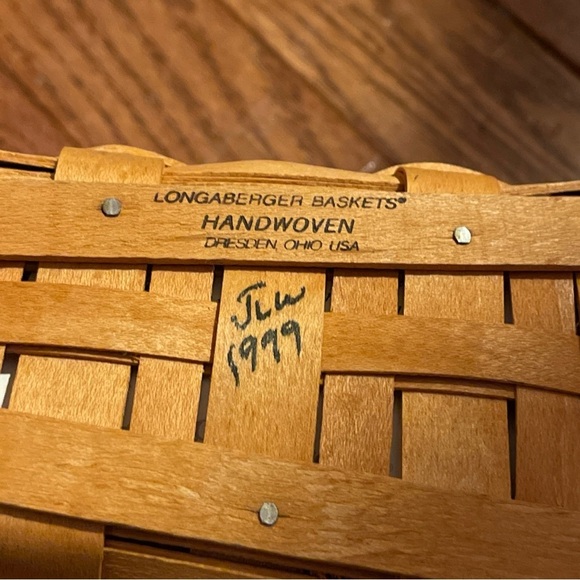 1999 Longaberger Candy Corn Basket w/ Liner & Brochure Halloween & Protector - Picture 5 of 10